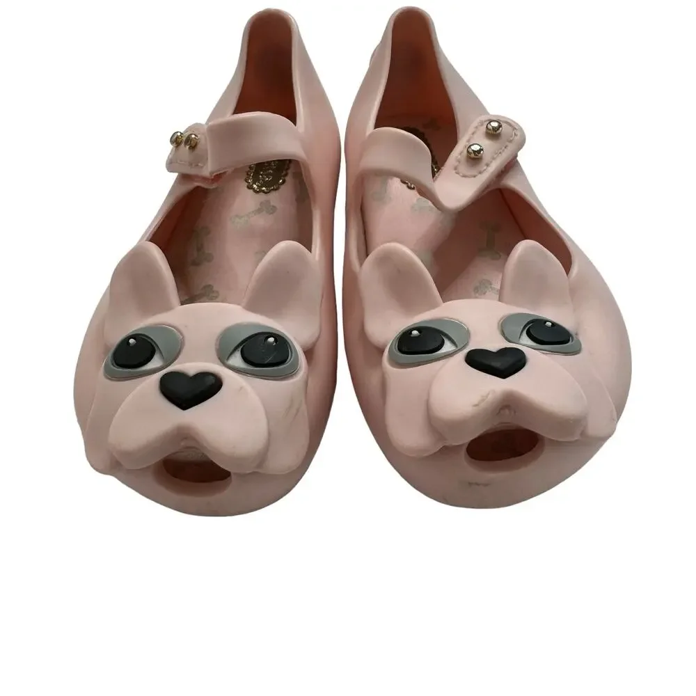 MINI MELISSA Ultragirl Dog Mary Jane Flat in Light Pink Size 7 Toddler Frenchie